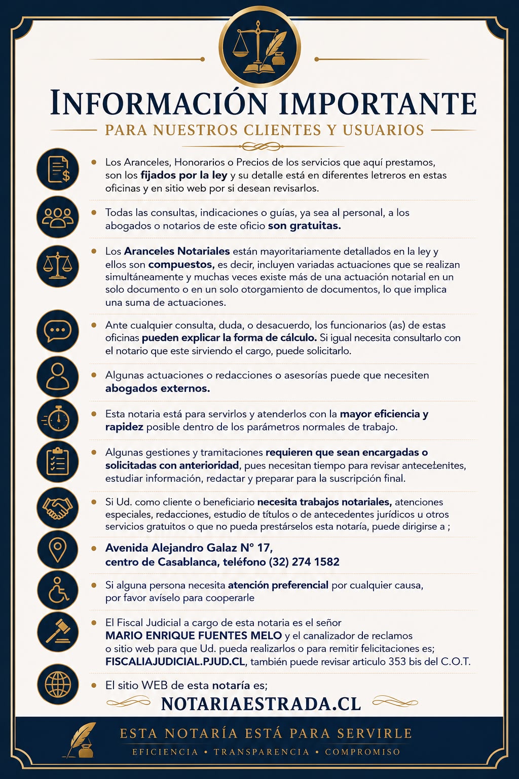 Informacion importante para nuestros clientes y usuarios